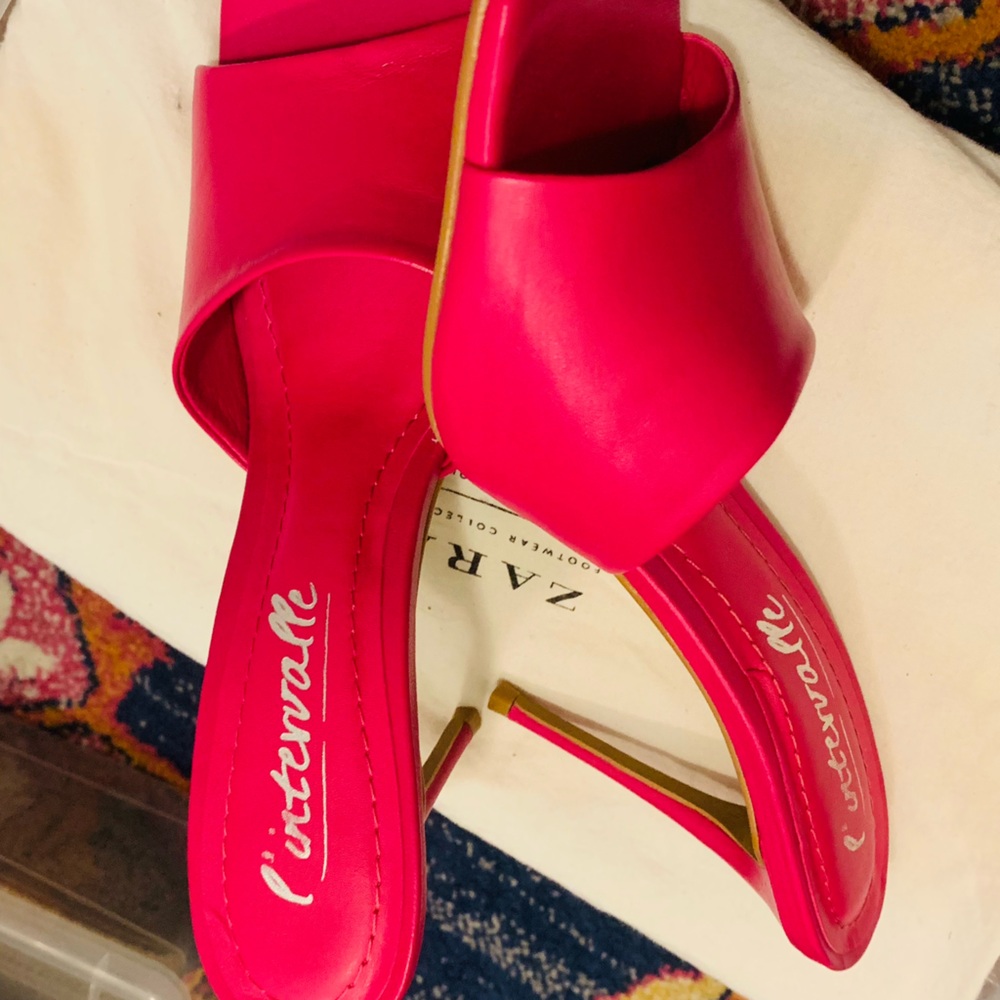 Hot Pink Heeled Sandals